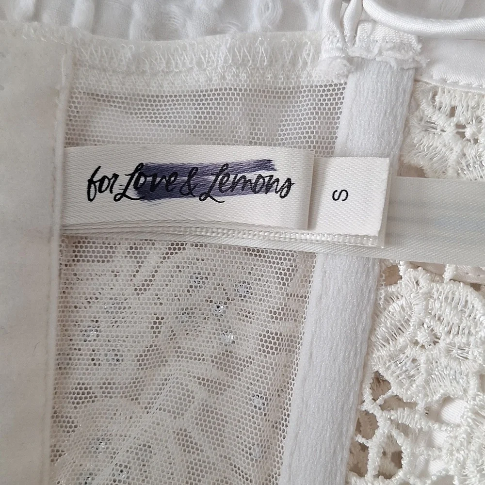 For Love & Lemons Sage mint Twinkle Rose Bustier bra rhinestone lace sz S - Picture 8 of 8